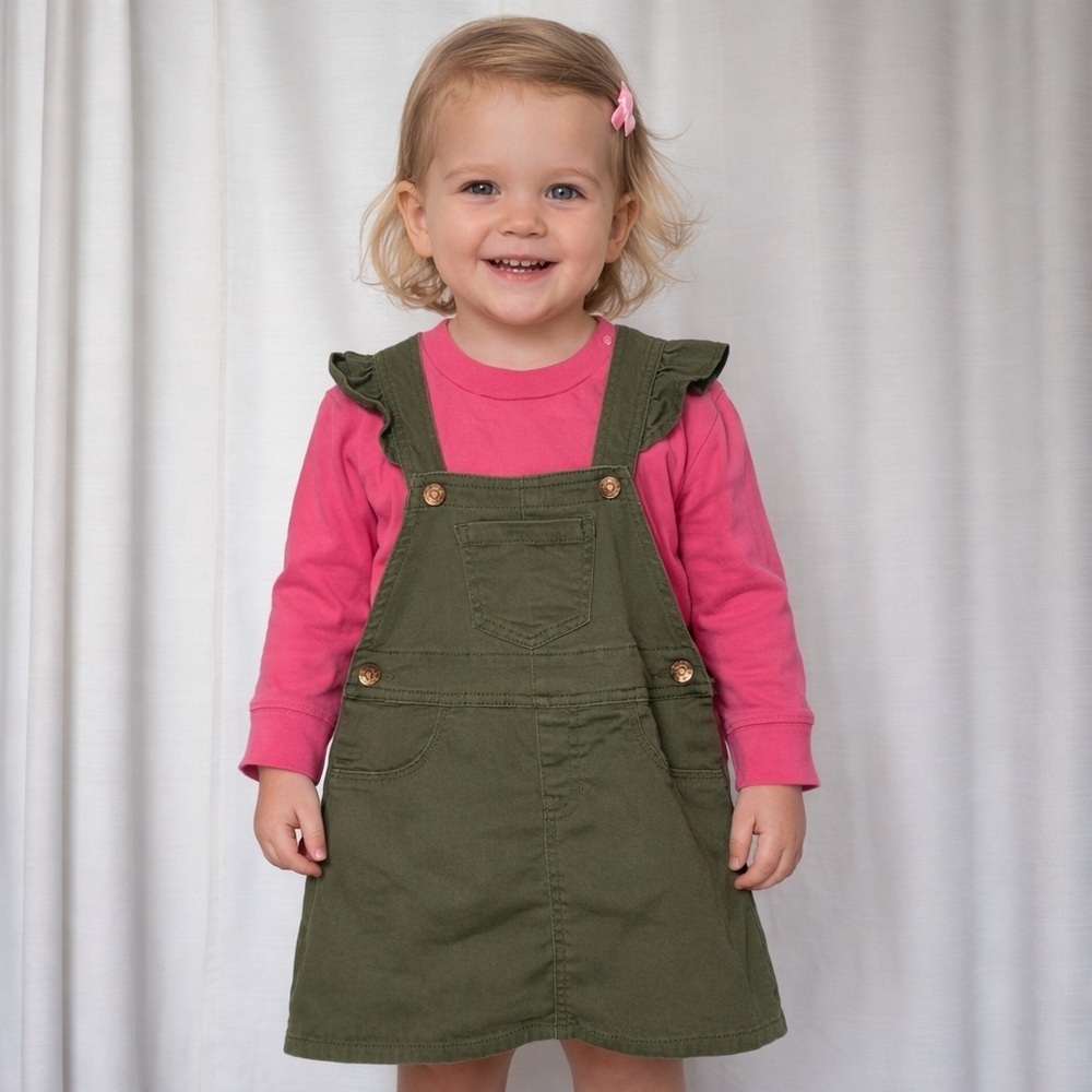 BCBG Girls Green Shortall Overall Dress Pink Carhartt 0nesie Lot Cottage 2T 24M